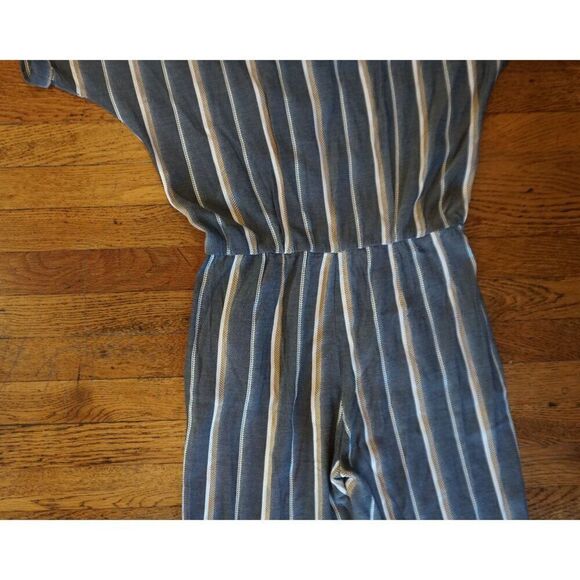 Maje Gray Pandora Striped Jacquard Short Sleeve Jumpsuit - Size 2 - Picture 14 of 16